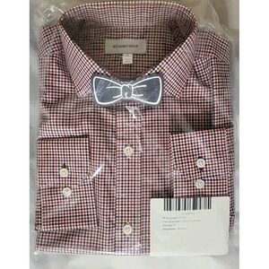 Bonobo Wear Mens Patriotic Plaid Button-Up Shirt Red Blue College 39in Chest New